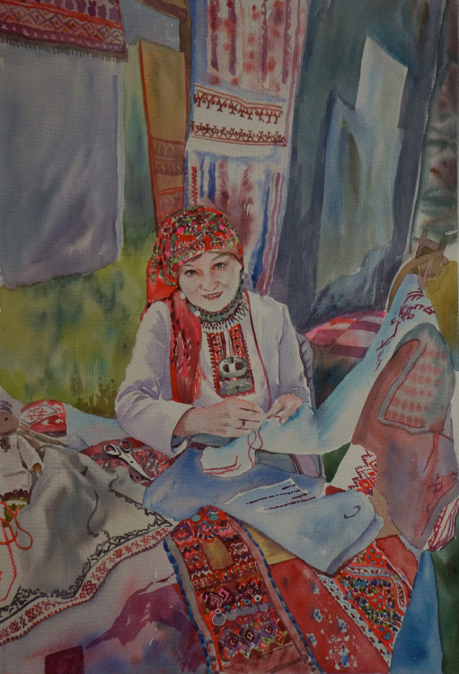 Марийская вышивальщица